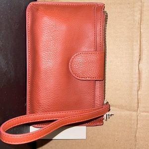 Red wristlet wallet